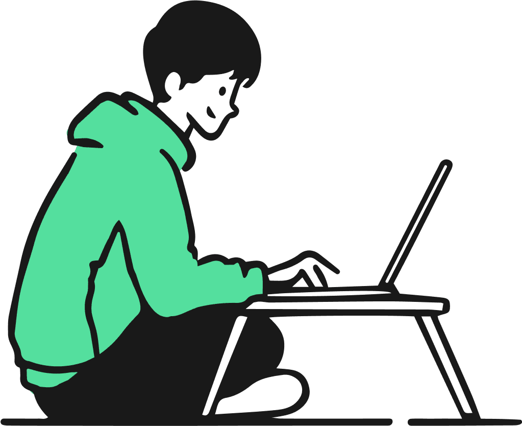 Person working on laptop